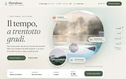 La pagina del concept Pietrafumo Terme, parco termale