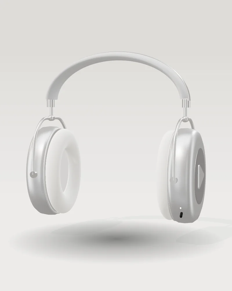 Render delle cuffie N° 02, colore argento
