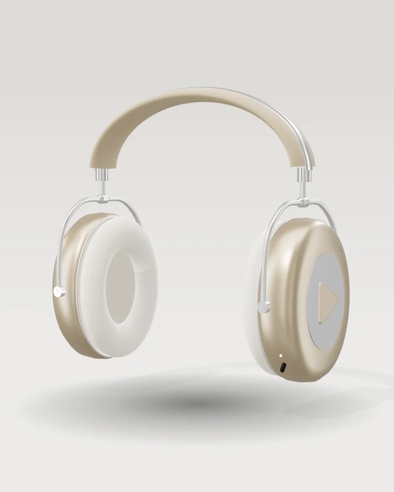 Render delle cuffie N° 02, colore sabbia